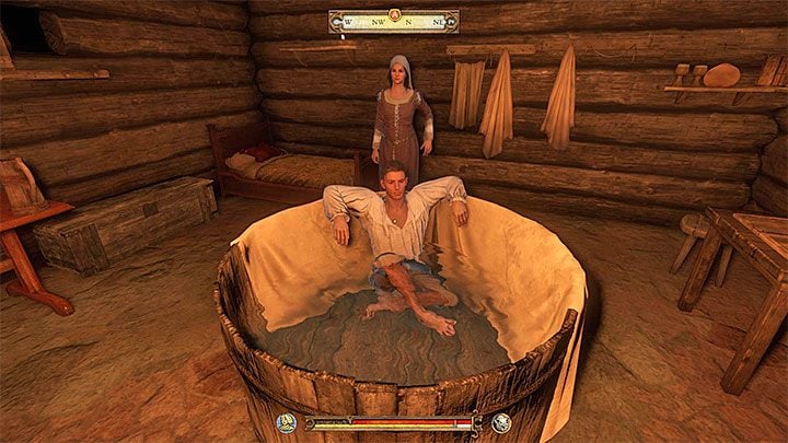 Z Ptaszkiem musisz spotkać się w godzinach wieczornych, tak więc dotrzyj do łaźni około 20:00 - Kingdom Come: Jak zdobyć trofeum Rycerz Rozbójnik? - Kingdom Come Deliverance - poradnik do gry