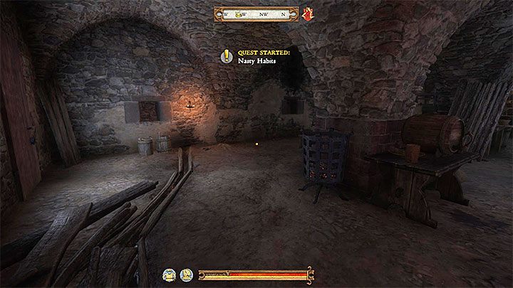 Quest ten możesz odblokować po tym jak o dowolnej porze dnia zejdziesz do piwnicy (ta sama klatka schodowa, którą dociera się też do dormitorium) - -Klasztor w Sazawie (Igła w stogu siana) | Zadania poboczne w Kingdom Come - Kingdom Come Deliverance - poradnik do gry