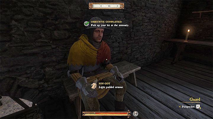 Na początek warto zaliczyć opcjonalny cel misji i odebrać elementy ekwipunku strażnika ze zbrojowni - Utrzymanie porządku | Zadania główne Kingdom Come - Kingdom Come Deliverance - poradnik do gry