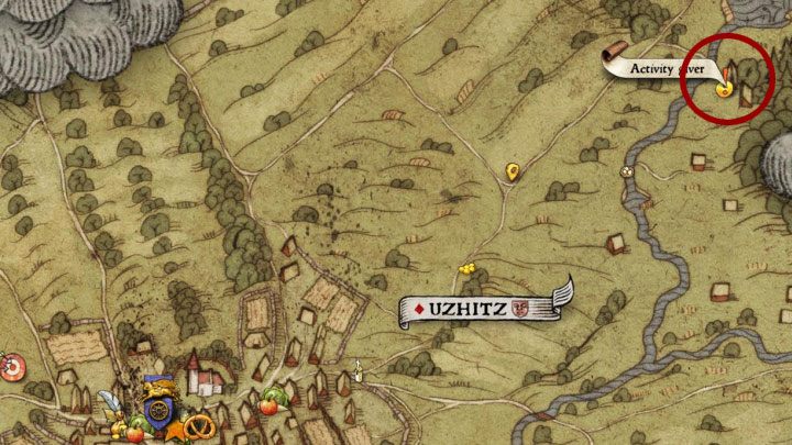 Musisz odwedzić obozowisko zlokalizowane na północny-wschód od Użyc - jego lokalizację pokazuje powyższy obrazek - Użyce | Zajęcia w Kingdom Come - Kingdom Come Deliverance - poradnik do gry