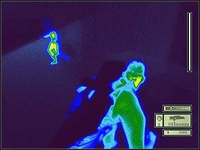 Wtedy na kuckach przejdź pod czymś w rodzaju rynienki i skieruj swe kroki w prawo, w stronę przejścia oraz wieżyczki automatycznej - Etap 1 (3) | Abattoir | Tom Clancys Splinter Cell - Tom Clancys Splinter Cell - poradnik do gry