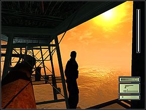 Przejdź pod rurociągiem na drugą stronę i wespnij się po rurce na górę - Etap 1 | Oil Refinery | Tom Clancys Splinter Cell - Tom Clancys Splinter Cell - poradnik do gry