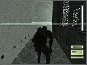 Będąc już za nimi, schowaj się za szafką i poczekaj na reakcje strażnika, który weźmie Cię za prezydenta - Etap 1 (3) | Presidental Palace | Tom Clancys Splinter Cell - Tom Clancys Splinter Cell - poradnik do gry