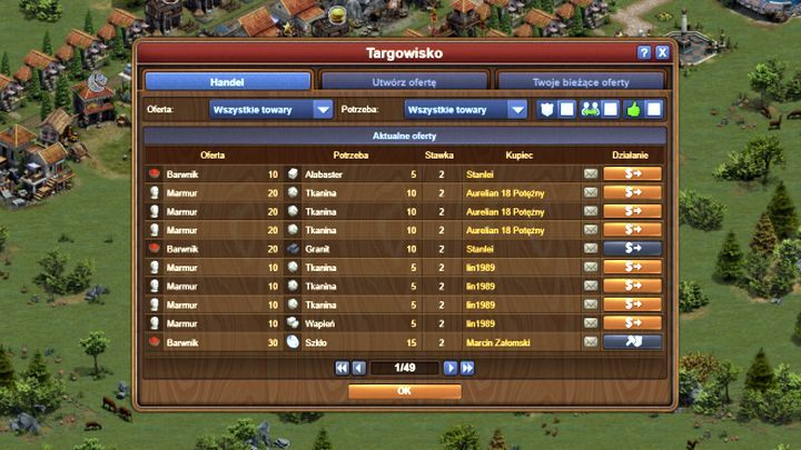 Towary wymieniać można na Targowisku. - Towary w Forge of Empires - Forge of Empires - Poradnik do gry