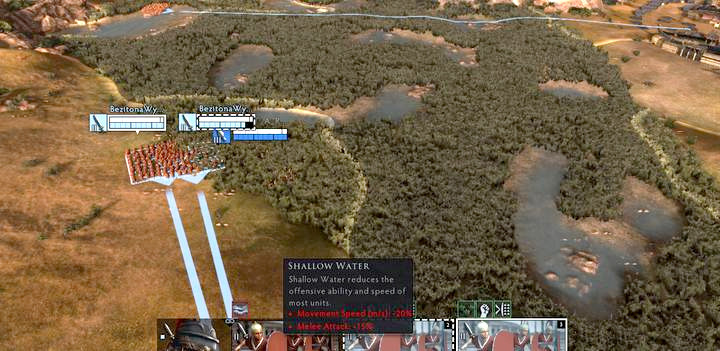 Wysoka trawa może być świetną kryjówką, lecz woda może znacznie spowolnić cię i pogorszyć twój atak - Jednostki i porady w Total War Arena - Total War Arena - poradnik do gry