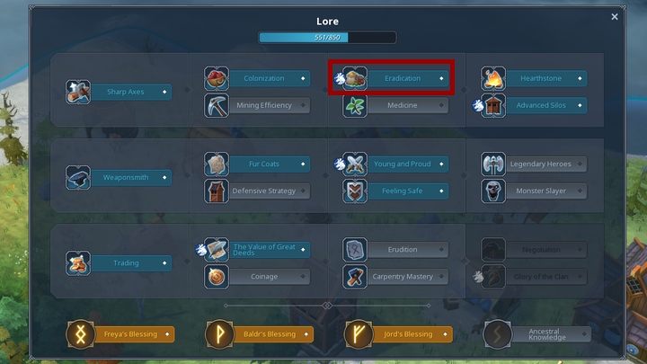 Profity z ikoną danego klanu są niedostępne, gdy grasz innym klanem. - Nortgard - Folklor | Mechanika gry - Northgard - poradnik do gry