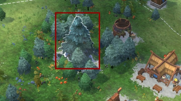 Strefy z charakterystycznym wysokim drzewem określane są jako las (Forest). Wydobycie drewna w takiej strefie jest zwiększone o 10%. - Northgard - Porady na start | Mechanika gry - Northgard - poradnik do gry