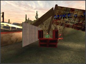 Po lewej stronie, mijamy fabrykę i znajdujemy się przed bramą złomowiska [29] - [FRIDAY] część 4 | Postal 2 - Postal 2 - poradnik do gry