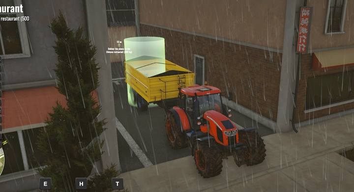 Naczepę z dobrami ustaw w małej uliczce przy barze - Świat staje otworem, solucja Pure Farming 2018 - Pure Farming 2018 - poradnik do gry