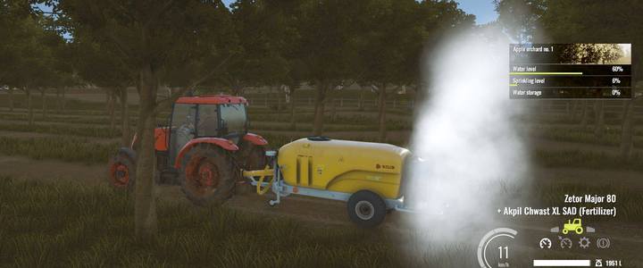 Oprysk rozpoczniesz ustawiając się we wskazanym miejscu - Pierwsze prace polowe, solucja Pure Farming 2018 - Pure Farming 2018 - poradnik do gry