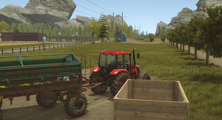 Wystarczy zebrać gruszki do przyczepy i przetransportować je do zielonego, drewnianego magazynu nieopodal - Pierwsze prace polowe, solucja Pure Farming 2018 - Pure Farming 2018 - poradnik do gry