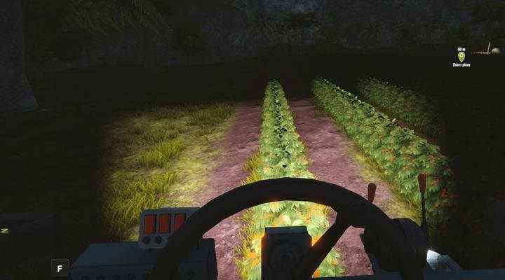 Pojazd trzyma się równo pasa krzewów, więc nie musisz już nim sterować - Biogazownia, wyjazd do Kolumbii, solucja Pure Farming 2018 - Pure Farming 2018 - poradnik do gry