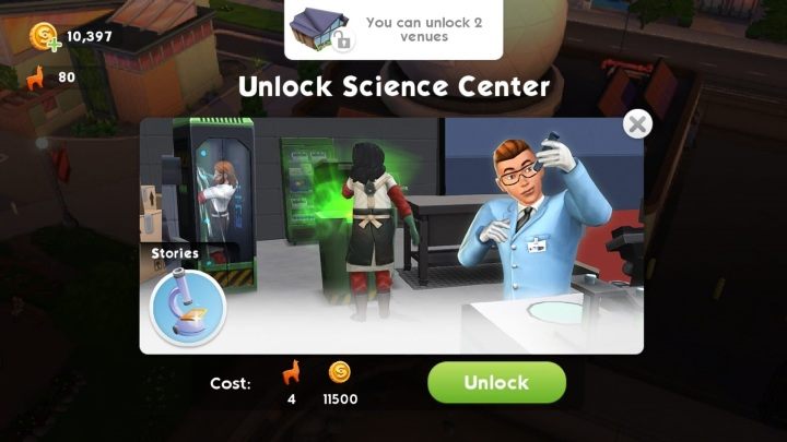 Jednym z lokali, które znajdują się w lokacji Nabrzeże, jest Centrum Naukowe - Nabrzeże i kariera naukowca w centrum naukowym - The Sims Mobile - poradnik do gry