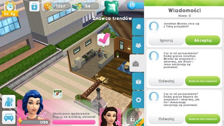 Gdy jakiś gracz cię zaprosi dostaniesz powiadomienie w wiadomościach - Jak rozpoznać sima innego gracza i dodać go do znajomych? | Gra z innymi - The Sims Mobile - poradnik do gry