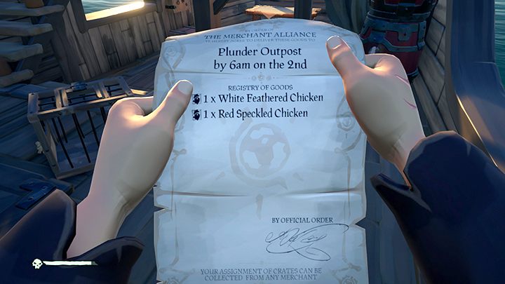 Gdy klatki są już na pokładzie, można zbadać kontrakt - Sea of Thieves: Kurczaki, świnie - jak łapać? - Sea of Thieves - poradnik do gry
