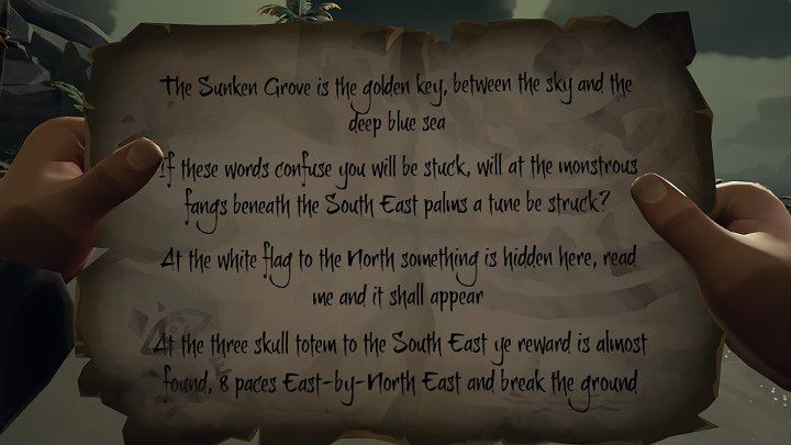 Gdy ponownie odczytaliśmy list na naszych oczach zaczął pojawiać się ostatni wers tej zagadki - Sea of Thieves: Ashen Guardians Notes - Sea of Thieves - poradnik do gry