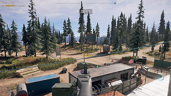 Jedna z osób przebywających na terenie dawnego posterunku przekaże wiadomość o planowanym przybyciu konwoju kultystów - Misje poboczne | Góry Whitetail | Solucja Far Cry 5 - Far Cry 5 - poradnik do gry