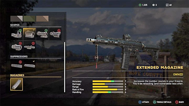 Wciśnij przycisk modyfikowania broni (X na PS4 i A na Xboksie One), a gra otworzy okno ulepszeń - Jak montować ulepszenia broni w Far Cry 5? - Far Cry 5 - poradnik do gry