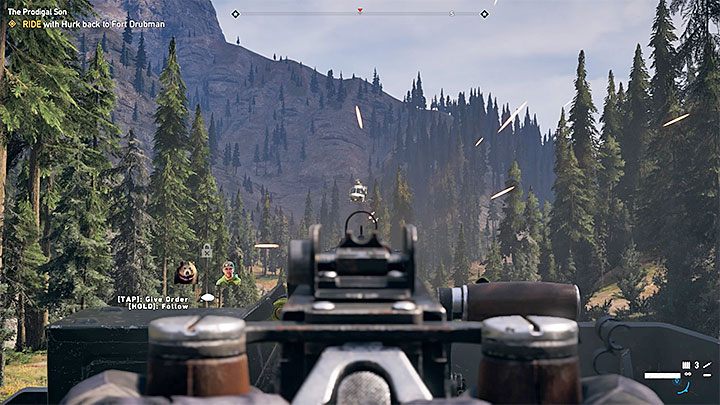 Także i w finałowej części misji musisz podróżować w roli pasażera - Syn marnotrawny (nowy towarzysz Hurk Drubman Jr) | Góry Whitetail | Far Cry 5 - Far Cry 5 - poradnik do gry