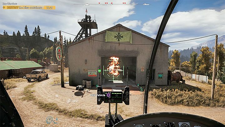 Celem podróży jest kopalnia (Ghost Cat Mine) i do zniszczenia jest tu 20 pojemników z Błogością - Ekowojownicy | Rzeka Henbane | Solucja Far Cry 5 - Far Cry 5 - poradnik do gry