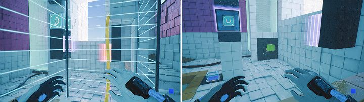 Zamień biegun magnesu z zieloną kostką na niebieski - Chapter 7 - The Edge - Solucja Q.U.B.E. 2 - Q.U.B.E. 2 - poradnik do gry