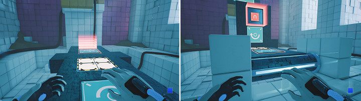 Aktywuj panel znajdujący się przed magnesem, a następnie aktywuj panel w dolnej części ścianki - Chapter 7 - The Edge - Solucja Q.U.B.E. 2 - Q.U.B.E. 2 - poradnik do gry