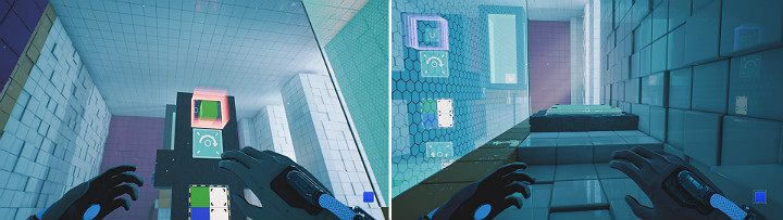 Twoja postać zostanie wyrzucona w powietrze i wyląduje na balkonie - Chapter 7 - The Edge - Solucja Q.U.B.E. 2 - Q.U.B.E. 2 - poradnik do gry