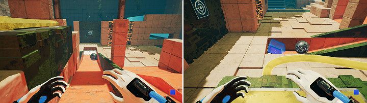 Kula spadnie na rampę i potoczy się w dół - Chapter 9 - Memories of God - Solucja Q.U.B.E. 2 - Q.U.B.E. 2 - poradnik do gry