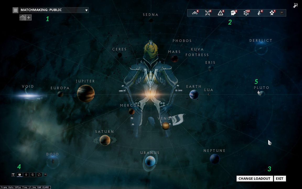 Tutaj dowiesz się, jak poruszać się po mapie gwiezdnej w Warframie - Warframe - Interfejs (mapa gwiezdna) - Warframe - poradnik do gry