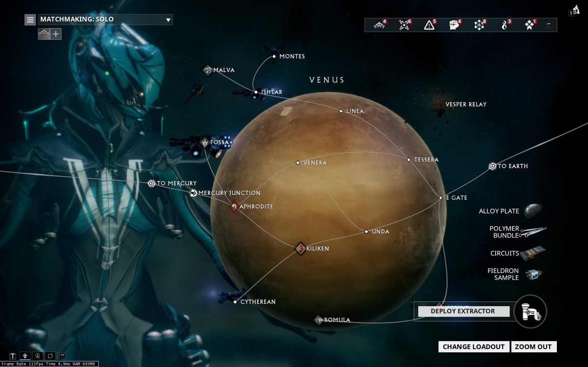 1 - Warframe - Interfejs (mapa gwiezdna) - Warframe - poradnik do gry