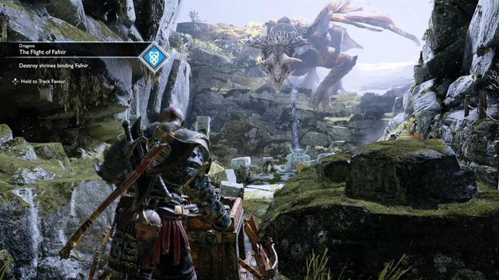 Komentarz: Zadanie Ucieczka Fafnira rozpoczniesz w regionie Rada Walkirii blisko Wieży Alfheimu - God Of War: Przysługi - spis wszystkich zadań - God Of War - poradnik do gry