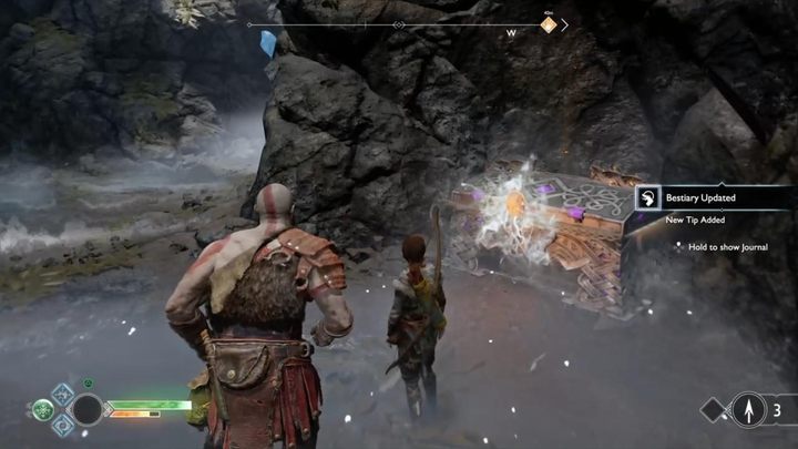 Trzeci fragment odnajdziesz w obszarze między Wybrzeżem Dziewięciu, a Przedgórzem - God Of War: Muspelheim - wszystkie próby/wyzwania - God Of War - poradnik do gry