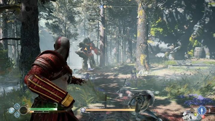 Komentarz: Musisz dotrzeć do starej świątyni i pokonać wielu wrogów, w tym leśnego starożytnego - God Of War: Magazyn Fafnira - lista sekretów i znajdziek - God Of War - poradnik do gry
