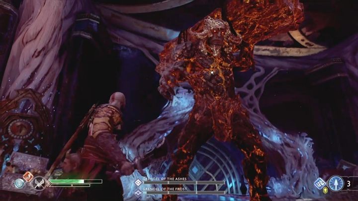 Mroźny troll jest odporny na Lewiatana, a ognisty troll na Ostrza Chaosu - God of War: Dwa trolle w Skarbcu Tyra - God Of War - poradnik do gry