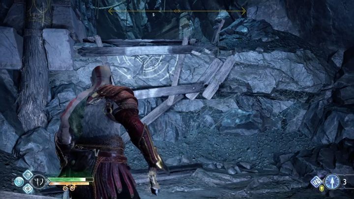 Wróć na wagon i idź w lewo, pokonaj wrogów i wejdź po szczątkach drabiny wyżej i otwórz kolejną czerwoną skrzynię - God Of War: Wnętrze Góry - solucja, opis przejścia - God Of War - poradnik do gry