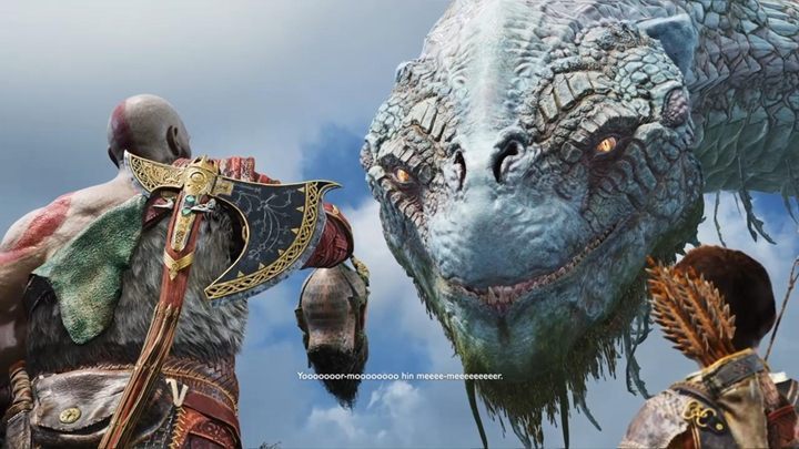 Pozwól Mimirowi porozmawiać z wężem, a ten przesunie świątynię i odblokuje dostęp do Magicznego Dłuta - God Of War: Nowy Cel Podróży - solucja, opis przejścia - God Of War - poradnik do gry