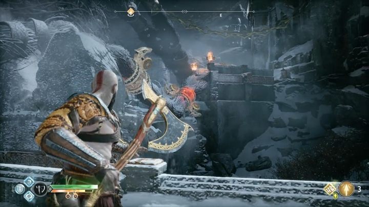 Musisz teraz wycelować w czerwone kryształy, na warkoczykach olbrzyma, by zniszczyć kamienie - God Of War: Magiczne Dłuto - solucja, opis przejścia - God Of War - poradnik do gry