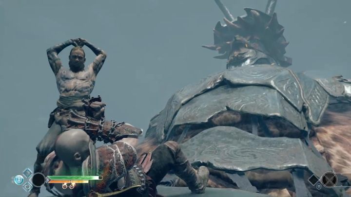 Po chwili, sytuacja się zmieni i będziesz musiał unikać ciosów Baldura - God Of War: Wróć na szczyt - solucja, opis przejścia - God Of War - poradnik do gry