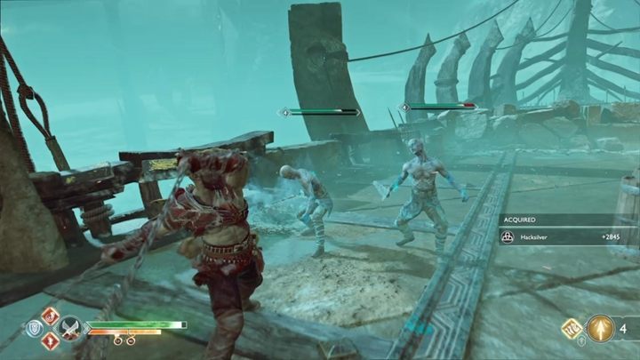 Czeka cię teraz bardzo długa sekwencja ucieczki i walki z wrogami na pokładzie statku - God Of War: Ucieknij z Helheimu - solucja, opis przejścia - God Of War - poradnik do gry