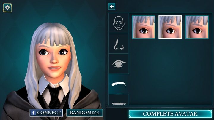 Kolejna zakładka to brwi znajdziesz tam 3 rodzaje brwi - Tworzenie postaci w Harry Potter i Tajemnica Hogwartu - Harry Potter i Tajemnica Hogwartu - poradnik do gry