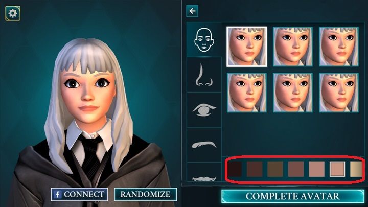 Kolor skóry możesz wybrać tworząc twarz swojej postaci - Tworzenie postaci w Harry Potter i Tajemnica Hogwartu - Harry Potter i Tajemnica Hogwartu - poradnik do gry