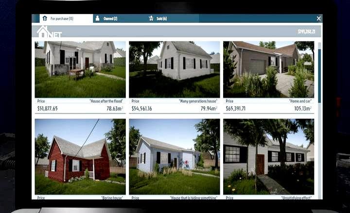 Korzystając z komputera w biurze możesz przeglądać oferty mieszkań do zakupu - House Flipper - poradnik do gry