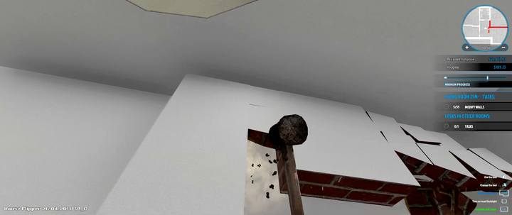 Jedno uderzenie młota to jedna wyburzona ścianka - warto uderzać celnie i nie popsuć innych kawałków ściany - Zlecenie Janusz Sikała (Antony Gray), solucja, House Flipper - House Flipper - poradnik do gry