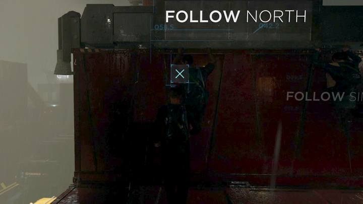 Możesz obrać jedna ze ścieżek i podążać za North lub Simonem - nie ma to znaczenia, jednak decyzja jest oznaczana na Schemacie - Części zamienne | Markus | Solucja Detroit Become Human - Detroit Become Human - poradnik do gry
