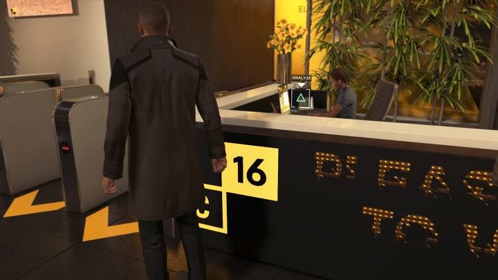 Na początku przeanalizuj biurko recepcjonistki - Wieża Stratford | Markus | Solucja Detroit Become Human - Detroit Become Human - poradnik do gry