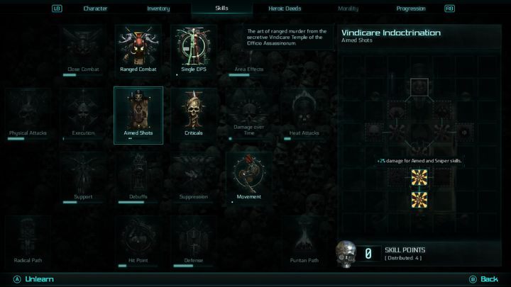 Większość drzewek umiejętności jest dostępna dla wszystkich klas - Umiejętności | Warhammer 40,000: Inquisitor - Martyr - Warhammer 40,000: Inquisitor - Martyr - poradnik do gry
