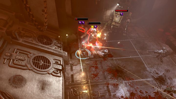 Dlatego najlepszym sposobem na zwycięstwo w tej walce jest pozostanie w korytarzu - Monolit skąpany we krwi - Wróg pod ziemią - Solucja Warhammer Martyr - Warhammer 40,000: Inquisitor - Martyr - poradnik do gry