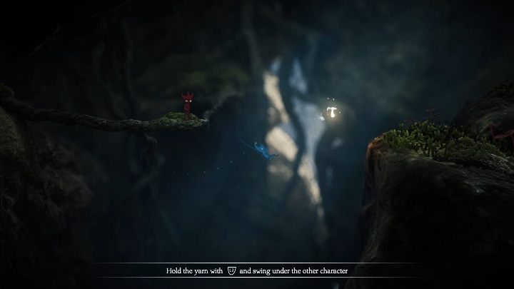 Po przejściu przez mosty dostaniesz się do kolejnej części jaskini - Poziom 1 - Foreign Shore | Solucja - Unravel 2 - poradnik do gry