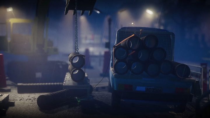 Na swojej drodze trafisz na auto z rurami - Poziom 2 - Hideaway | Solucja - Unravel 2 - poradnik do gry