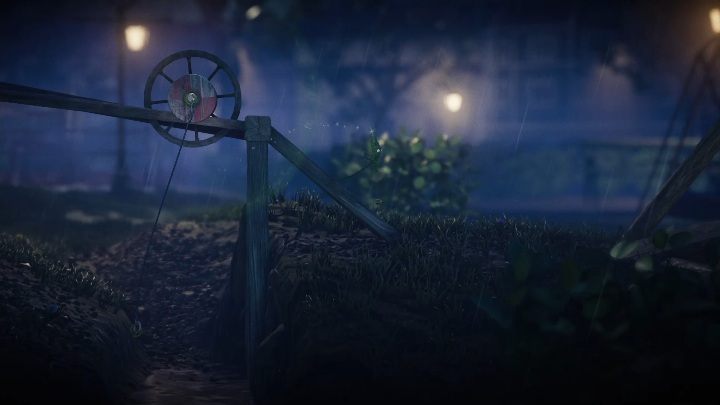 Potem podziel swoich bohaterów, zahacz włóczkę o kołowrotek i pozwól jednemu bohaterowi wisieć na włóczce - Poziom 2 - Hideaway | Solucja - Unravel 2 - poradnik do gry